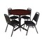 Cain Cain Round Table & Chair Set, Wood, Metal, Vinyl Top, Mahogany TB36RNDMH29BK - alternate 1